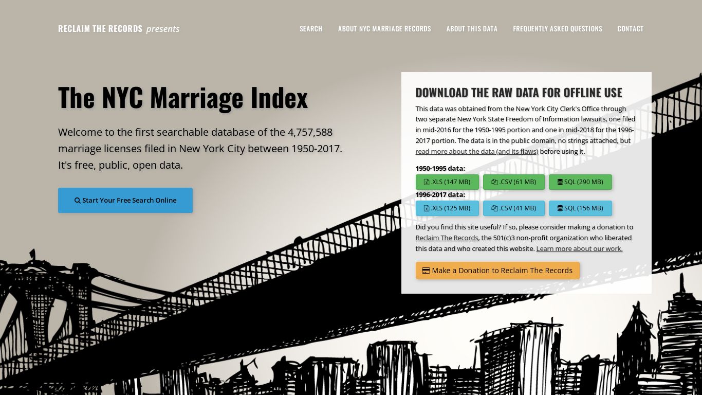 The New York City Marriage Index, 1950-2017 - presented by Reclaim The ...